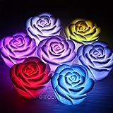 カラフルな変更rose-shapedナイトライト、LEDナイトライトのバレンタインデーフレイムレスキャンドル、バレンタインの日の夕食プールナイトタイムパーティー特別行事Celebrations装飾 f