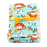 Baby Gear Plush Velboa Ultra Soft Baby Boys Blanket 30 x 40 Green Safari by Baby Gear