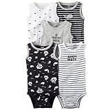 カーターズ Carter's 男の子用モノトーンくじらさんノースリーブボディスーツ5枚セット (newborn(-55cm)) [並行輸入品]