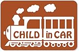 imoninn CHILD in car ステッカー　【マグネットタイプ】　No.19　汽車　（茶色）