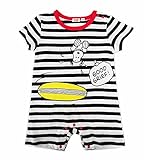 PEANUTS SNOOPY スヌーピー 半袖 ロンパース ボーダー (カラー：85/80cm)