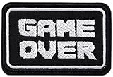 ワッペン GAME OVER（ゲームオーバー） マジックテープ（ベルクロ・面ファスナー）着脱式 ミリタリー サバゲー ゲーム系おもしろ刺繍パッチ