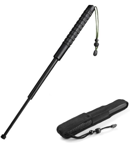 Amazon | アルミ合金トレッキングポール、伸縮式ステッキ、多機能護身