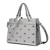 Kadell 女性のためのリングダイヤモンドデザインハンドバッグPUレザートートトップハンドルバッグ シルバー