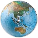 Rikki Knight RND-LSPS-179 World Globe Ball Round - Single Toggle Light Switch Plate [並行輸入品]