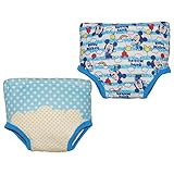 ☆★ディズニー★☆ヒップにキャラクターのトレーニングパンツ（4層構造）2枚組 (80cm, ミッキー)