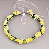 LuxBene(TM) 女性レディーガールC08のための手作りの花の王冠の結婚式の花輪ブライダルヘッドドレスヘッドバンドヘアバンドヘアバンドアクセサリー
