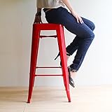 Marine High Stool（マリン・ハイスツール）Premium  レッド　　　　　　   　　　　【デザイナー：グザビエ・ポシャール】【スツール】【カウンター】【バースツール】【スチール】【鉄】【Aチェア】【デザイン】【スタッキン