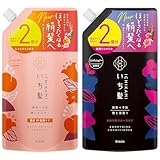 【セット買い】いち髪 【濃密W保湿ケア】 シャンプー 大容量 詰め替え用 660ml | ノンシリコン アミノ酸シャンプー ヘアケア ダメージケア メンズ レディース + いち髪 【なめらかスムースケア】 コンディショナー 大容量 詰め替え用 660g | ヘアケア ダメージケア