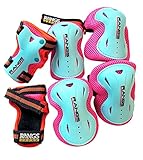 ラングスジャパン(RANGS) ラングスプロテクター 6点セット ピンクブルー 6歳以上 身長110cmから【リストガード ひじパッド ひざパッド】