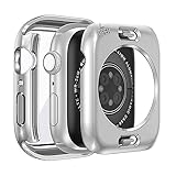 TEMEDO 対応 Apple Watch ケース 41mm アップルウォッチ カバー PC素材 防水ケース Apple Watch カバー 全面保護 二重構造 アップルウォッチ ケース 360ど度一体型 Apple Watch 9/8/7 アップルウォッチ9/8/7 対応(41mm,防水のシルバー)