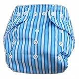 Junda ベビー用品 布おむつ おむつカバー 春夏秋用メッシュ素材 (ブルーストライプ)