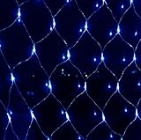 RioRand® LEDネットライト イルミネーション ガーデンライト ドレープライト 連結可能　屋内外装飾　結婚式/ガーデン/パーティー/クリスマス　2*3メートル (ブルー)