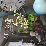 BAGEHUA リビングルームの装飾装飾的な花果実のシミュレーションの花束花の絹の花魚の家フルの笑顔、エメラルド白単一ブランチ