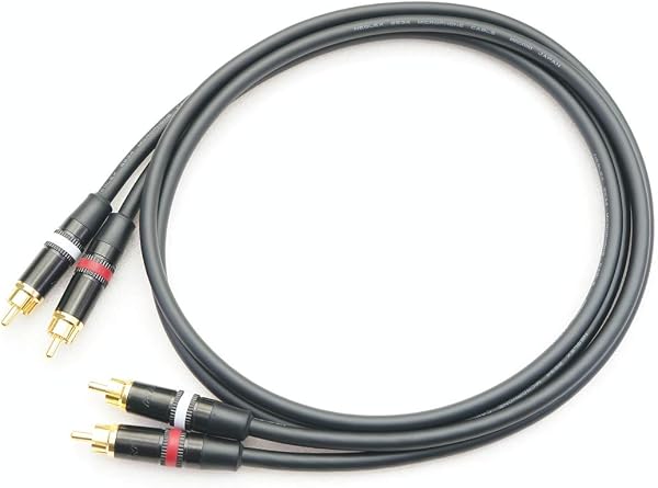 MOGAMI 2534 RCA Red and White Line 2-Pair Cable 1.5m Black - 1