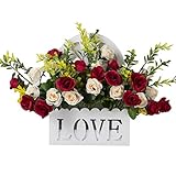 ホームデコレーション人工偽の結婚式のシルクの花ブッシュバスケット、y