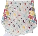 毛布 ケット ベビー ガーゼ 6重織ガーゼケット 柄 おでかけサイズ 110×110cm 綿100% 素材 (キノコ)