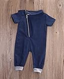 StylesILove乳児幼児スタイリッシュなBlue Jean Baby Boys Overall Romper カラー: ブルー