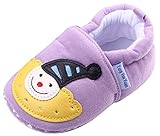 C-Princess 可愛い 子供靴 ベビー 赤ちゃん ファーストシューズ 歩行靴 軽量 滑り止め 柔らかい 室内履き 女の子 新生児 出産祝い (11cm, Bパープル)