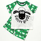 リトルベアークラブ Little Bear Club LBC ひつじのショーン パジャマ 半袖・半ズボン 雲と顔 グリーン (100cm)