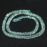 アクアマリン ボタンカット形 ビーズ連 【11】 【送料無料】