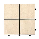 ジョイントタイル 陶器製 ベランダ 庭 タイル 屋外用 バルコニー マット 〔10枚セット・幅31cm〕 Bオフホワイト