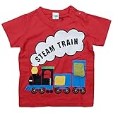 【春夏対応】 CHEEK ROOM(チイクルーム) 製品洗い加工済み42/2天竺半袖機関車Tシャツ 110cm/RE NO.B-480106