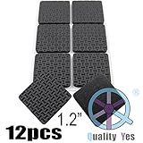 qy 12pcsブラック正方形30 mm EVAノンスリップフェルトパッドNon Skidフロアプロテクター家具パッドノイズ断熱パッド床バンパー