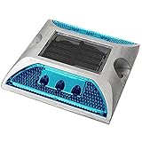 iimono117　道路鋲 道路灯 ソーラー充電式 LED / センターライン 駐車場 縁石 反射板 視線誘導 (1, 青)