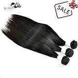 SIADEE 8-30 Inch Brazilian Virgin Human Straight Hair 3 Bundles 300g Pack of 3 100g/bundle Natural C