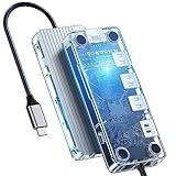 ORICO USB C ハブ 6 in 1 ドッキングステーション TYPE C 透明 USB ハブ USB 3.0 5Gbps