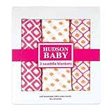 Hudson Baby ハドソンベビー Muslin Swaddle Blankets 3pk モスリン ブランケット 3枚セット Pink ピンク系