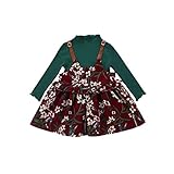 ベビー服 女の子ワンピース 子供服 Pojour 可愛い花セーター つりスカート長袖ドレス オシャレ 秋 綿 通園 発表会 旅行 記念日 プレゼント グリーン