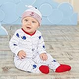 ベビーアスペン Baby Aspen 男の子用ナウティカボーイクジラさん前開き足つきカバーオールxベビーキャップ豪華2点セット(ギフトBOX入り) [並行輸入品]