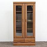 日本製 幅60cm サイドボード 書棚 ダークブラウン 完成品