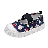 Tovadoo キッズ　スリッポン　女の子 花柄　綿製アッパー　ゴム製靴裏　つま先保護　歩行練習用　可愛い おしゃれ　旅行　リゾート