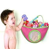 Demiawaking お風呂 子供 部屋 室内用 おもちゃ収納 片付け ネット おもちゃスッキリ清潔に 吸盤　２色　ブルー　赤い　 (赤い)