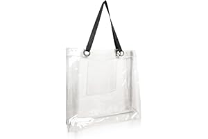 [Ｌｅ ｐｕｍｏ] クリア トートバッグ うちわ入るポケット付き 丈夫で防水 多用途 推し活 透明バッグ ビニールバッグ オタ活 プール