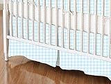 SheetWorld - MINI Crib Skirt (24 x 39) - Blue Gingham Jersey Knit - Made In USA by sheetworld