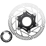 自転車ディスクブレーキローター, センターロック, 140/160mm, ブラック/シルバー (140mm)