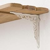 【棚受け/シェルフ/アイアンブラケット・スリム（ホワイト）２個セット】 ポッシュリビング PO-62035