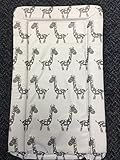 Deluxe Unisex Baby Waterproof Changing Mat with Raised Edges - Unique White and Grey Giraffe Design 