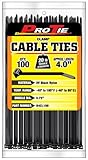 Pro Tie B4CL100 4-Inch Clamp Cable Tie UV Black Nylon 100-Pack [並行輸入品]