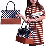 【Ani Mam Kids】ドット 水玉がかわいい ポケットいっぱい！シンプル マザーズバッグ (ブルー)