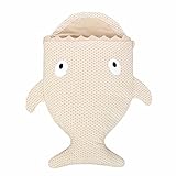 エルフ ベビー(Fairy Baby)オーガニックコットンベビースリーパー 赤ちゃんおくるみ 布団 秋冬 寝冷え防止 90cm 可愛いサメ模様 (カーキ、愛)