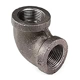 Everflow Supplies BMNL0038 3/8" 90 Degree Malleable Iron Elbow Fitting For High Pressures with Femal