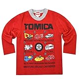 トミカ プラレール 長袖 Tシャツ ベビー キッズ 男の子 fo-nt04(110cm-TOMICA：レッド)