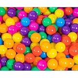 Kisigim 100個 おもちゃボール カラーボール 7色 カラーボールプールです直径約5.5cm/7cm/8cm ボールプールおもちゃ 子供のおもちゃ 収納ネットセットマカロンポポロボールおもちゃのボールこども園ボールプールプレゼント (7色,5.5cm)