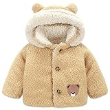 [スゴフィ]SGFY　 長袖 幼児 子供服 フード コート男の子 女の子 赤ちゃん服 ボーイズ ガールズ かわいい ボアフリース 秋 冬 ベビー服 キッズ服 熊 兎 くま イエロー (90cm)