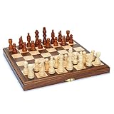Wood Folding Chess Set with Beveled Edges - 11.5 inch Walnut Board[並行輸入品]